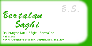 bertalan saghi business card